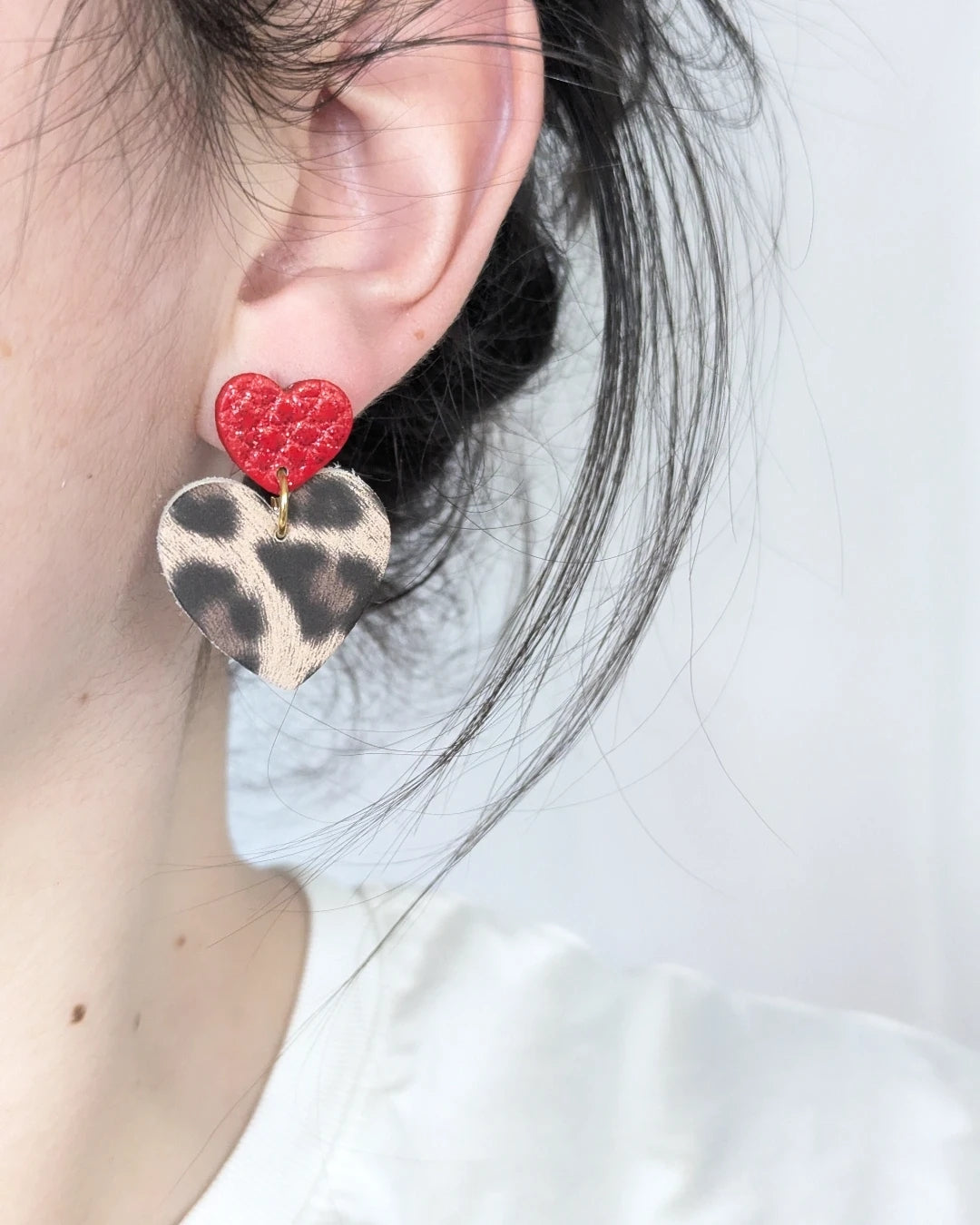 Boucles Belza Léopard&Rouge