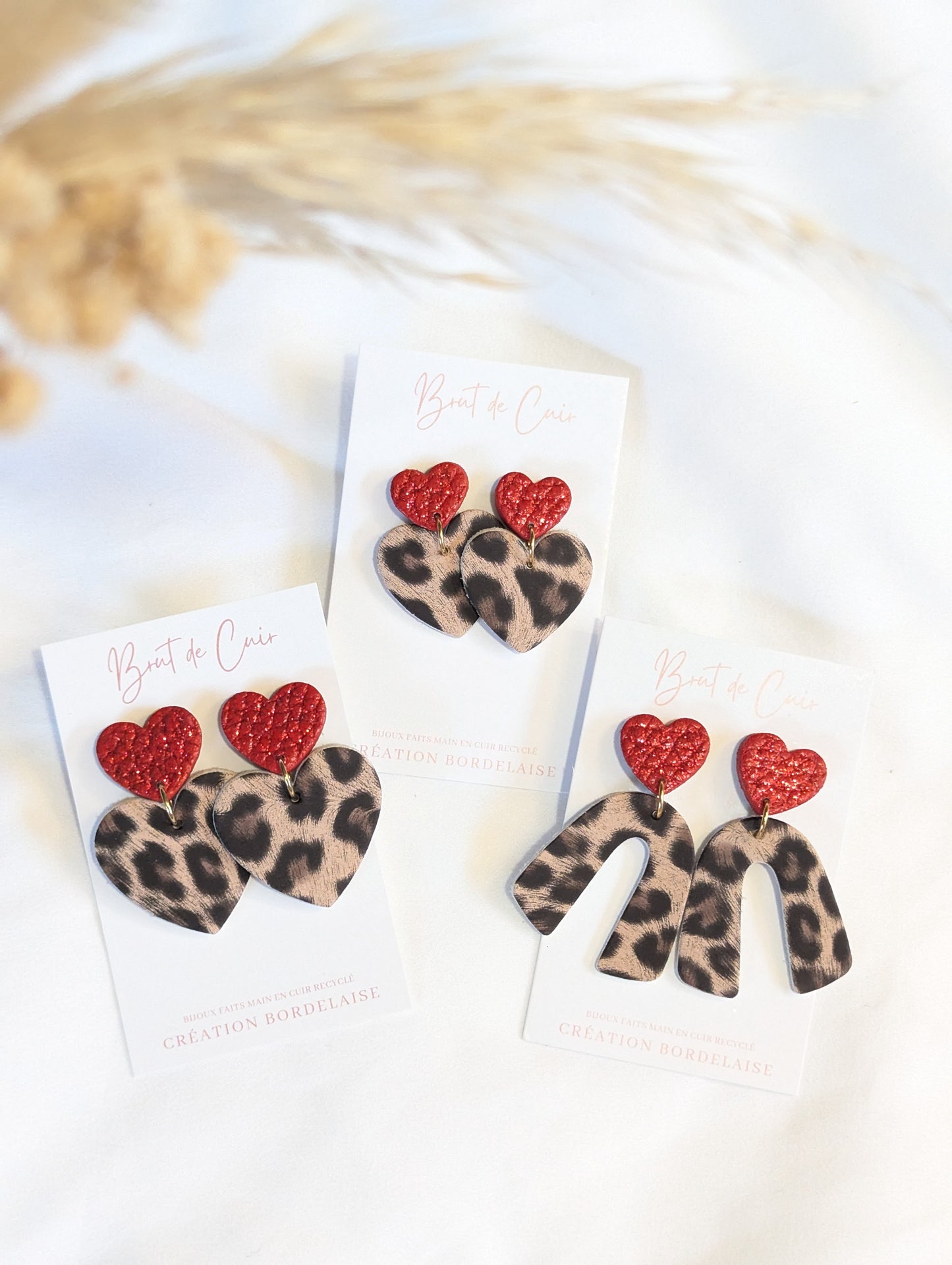 Boucles Belza Léopard&Rouge