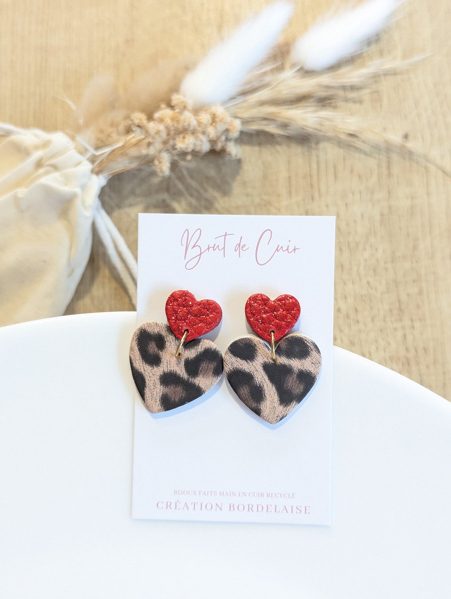 Boucles Belza Léopard&Rouge